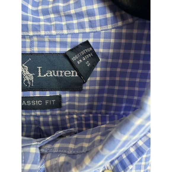Ralph Lauren Classic Fit Button Down Shirt Checkered Blue Pink Size S - Picture 4 of 6